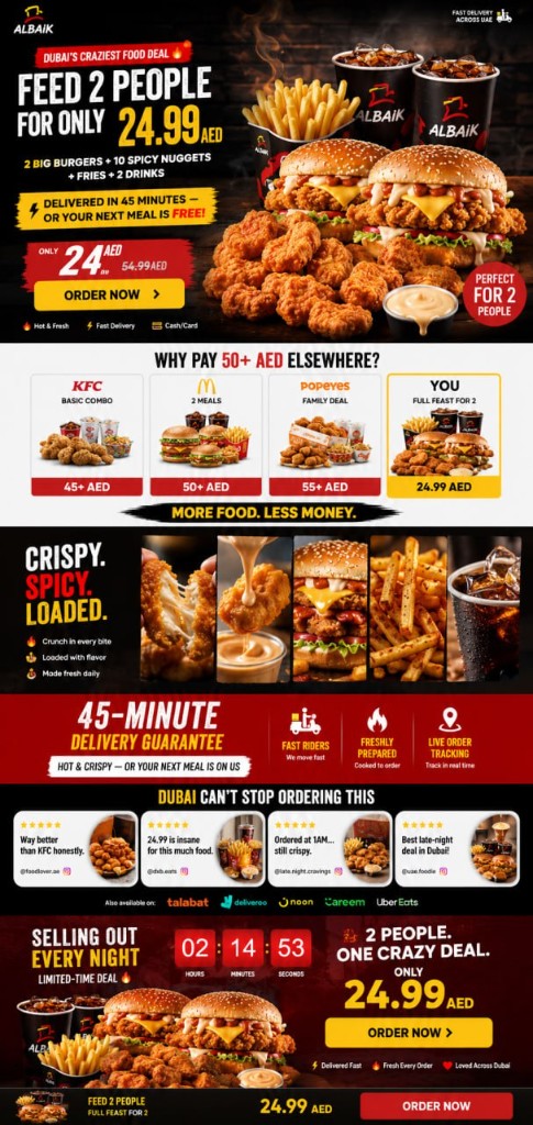 Combo meal with burgers, nuggets, fries and drinks